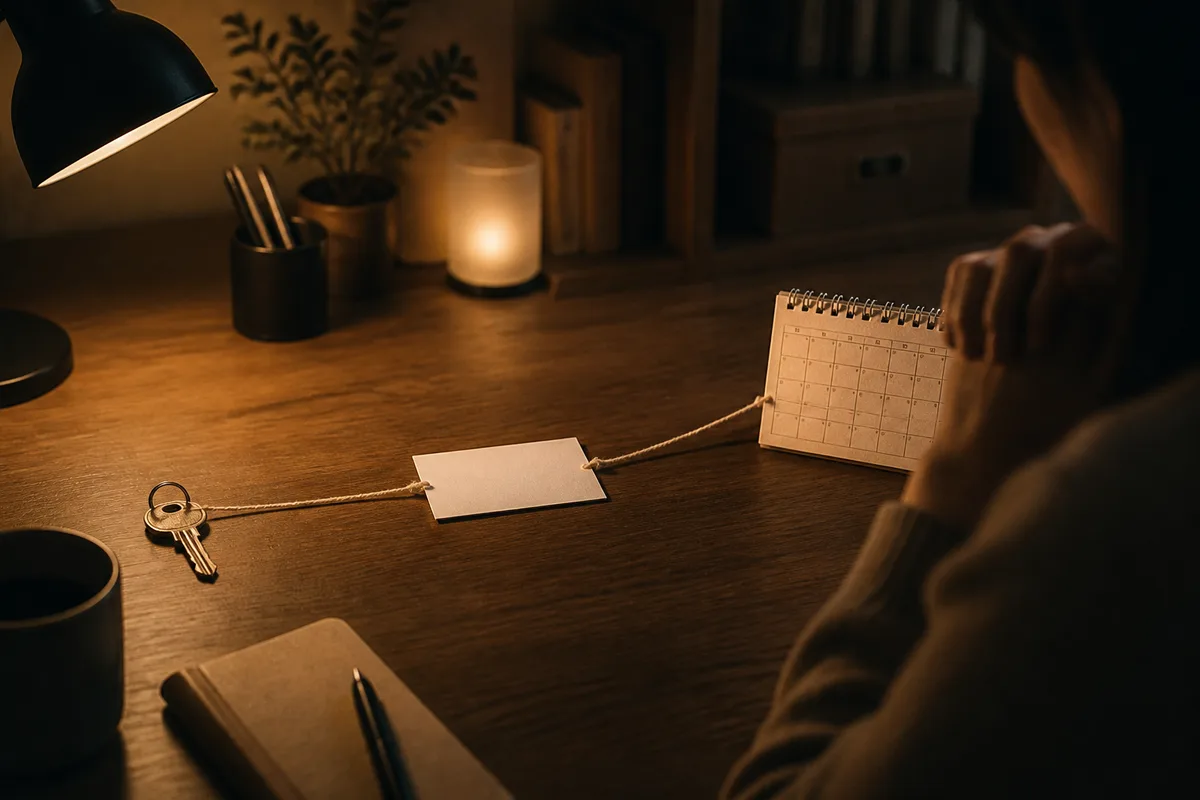 住所や仕事や会える曜日を並べて整理する場面