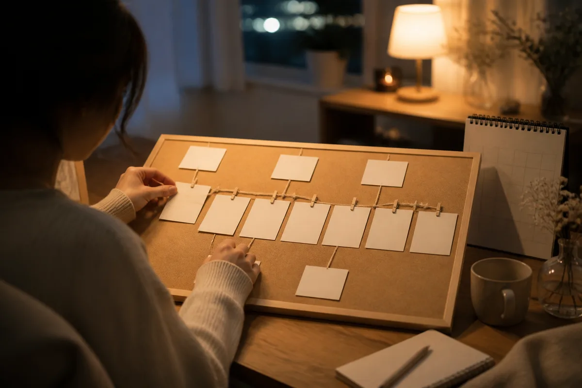 週末に会えない理由を時系列で整理する場面