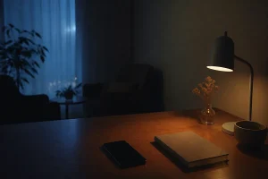 自分で調べる前に机で状況を整理する場面