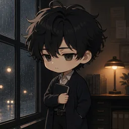 夜の相談メモを書くミナト